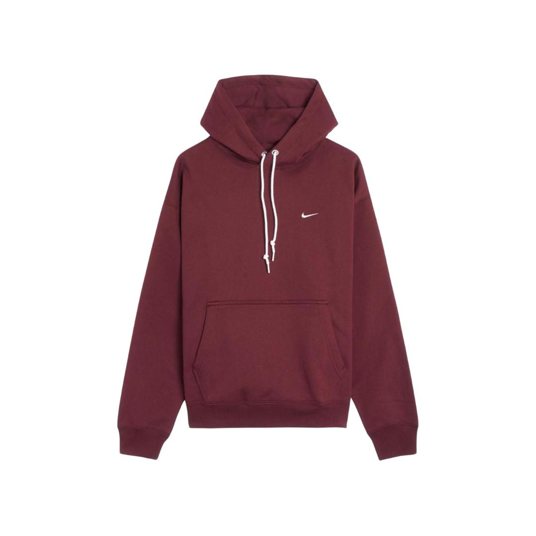 Nike Solo Swoosh Mens Pullover Hoodie Burgundy Crush/Burgundy Crush/White product image