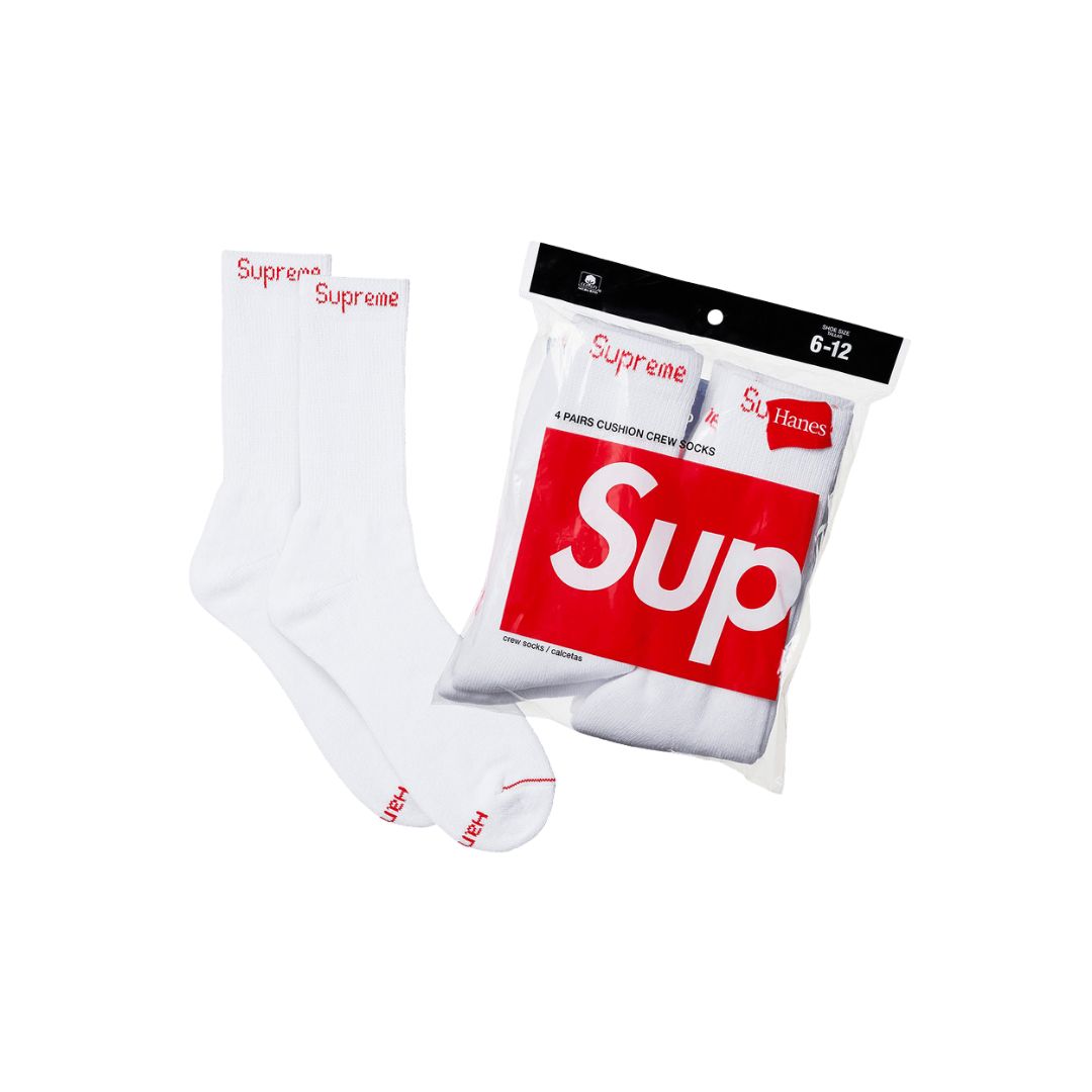 Supreme x Hanes Crew Socks (4 Pack) White product image