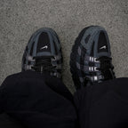 Nike P-6000 Suede Men's Shoes - Anthracite/Chrome/Metallic Silver/Black (HF0015-002) – on-feet top view